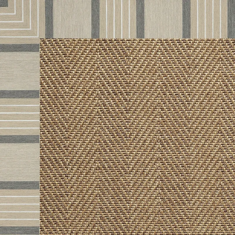 Islamorada-Herringbone Cove Pebble Octagon Rug - 12\' x 12\'
