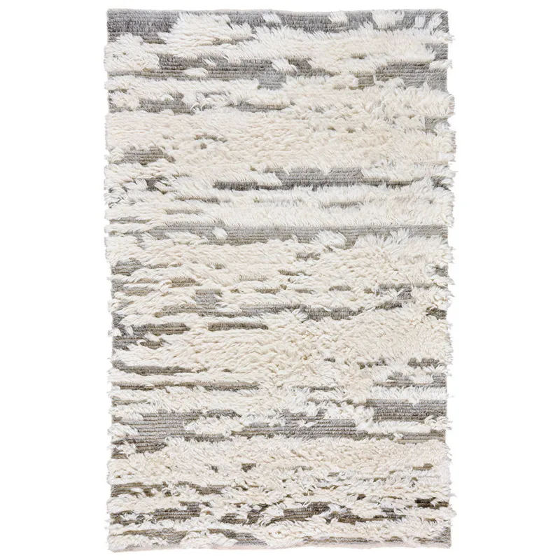 Nomad Ivory Grey Rectangle Rug - 3\'6\" x 5\'6\"