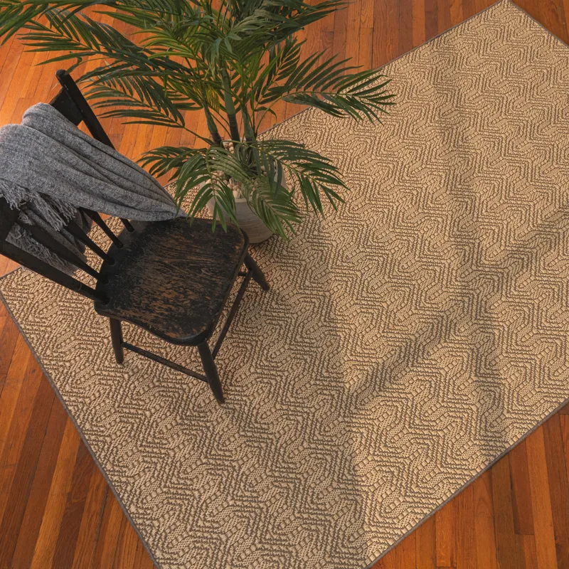 Anton Sand Black Rectangle Rug - 4\' x 6\'