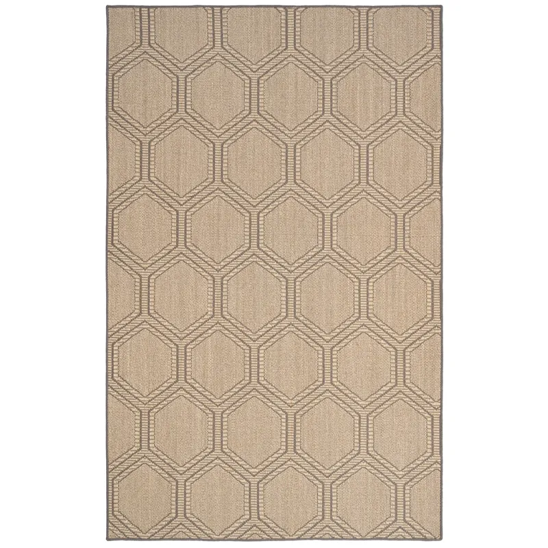 Reed Sand Black Rectangle Rug - 2\' x 3\'