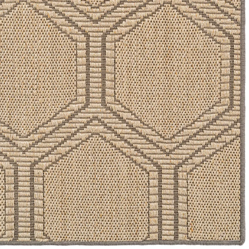 Reed Sand Black Runner Rug - 2\'6\" x 12\'6\"