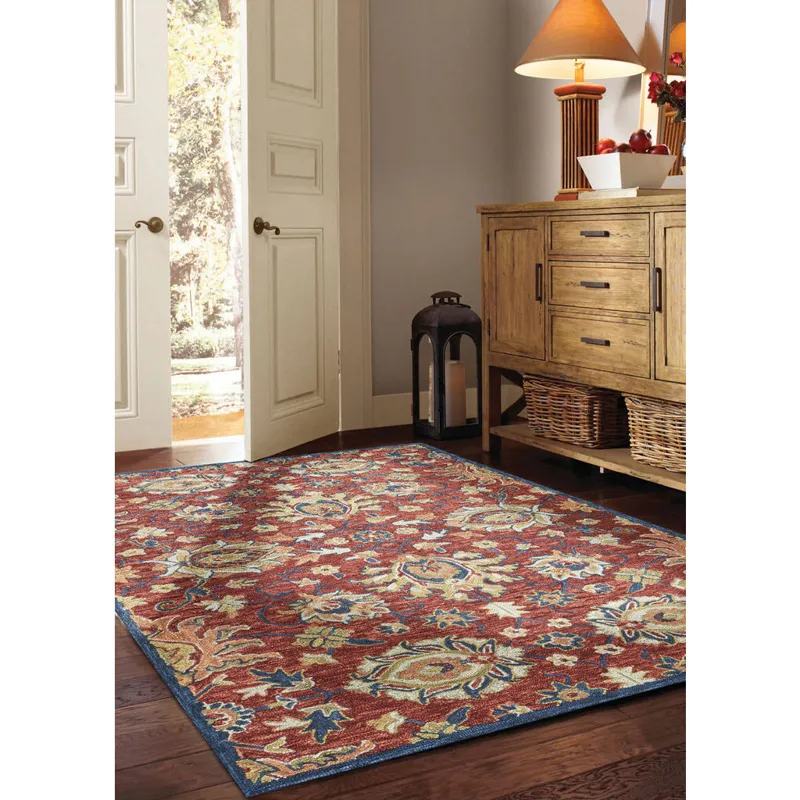 Avanti-Keshan Red Navy Rectangle Rug - 7\'9\" x 10\'9\"
