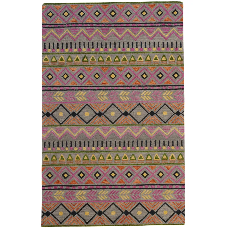 Avanti-Fiesta Gray Multi Rectangle Rug - 3\'6\" x 5\'6\"
