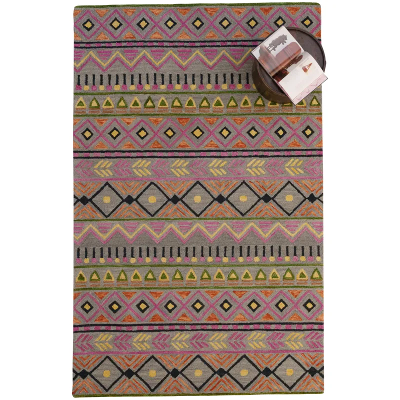 Avanti-Fiesta Gray Multi Rectangle Rug - 3\'6\" x 5\'6\"