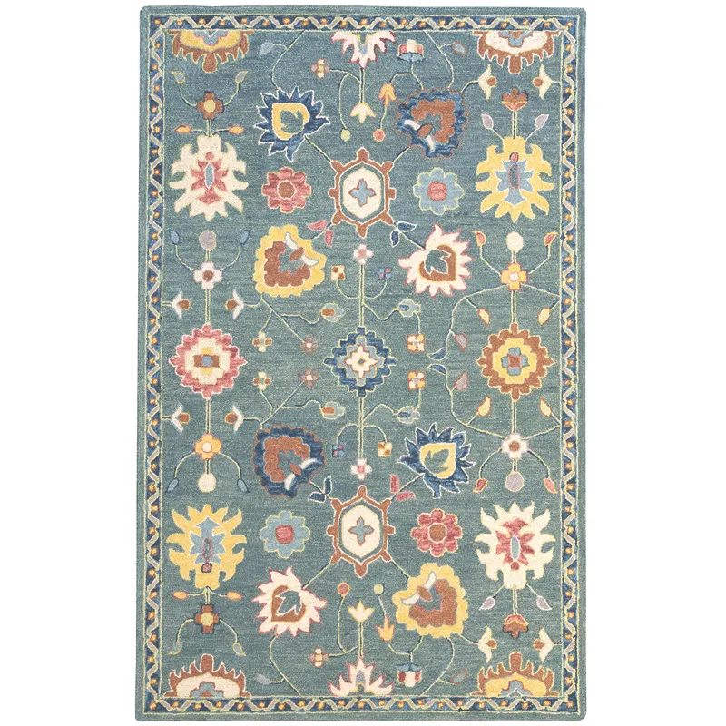 Avanti-Mahal Teal Rectangle Rug - 3\'6\" x 5\'6\"