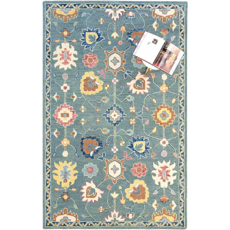 Avanti-Mahal Teal Rectangle Rug - 3\'6\" x 5\'6\"