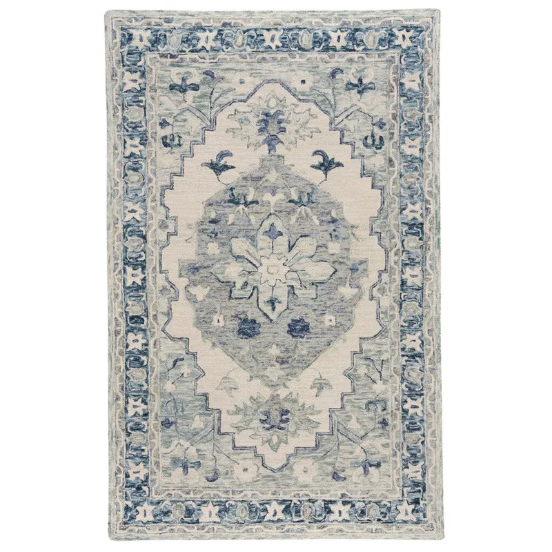 Avanti-Medallion Ivory Denim Rectangle Rug - 9\' x 12\'