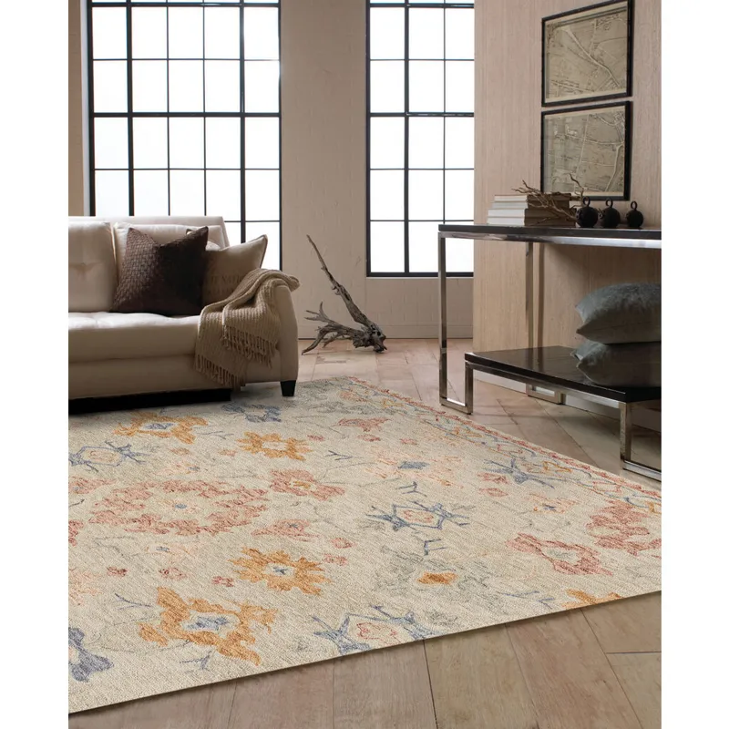 Avanti-Oushak Natural Multi Rectangle Rug - 7\'9\" x 10\'9\"