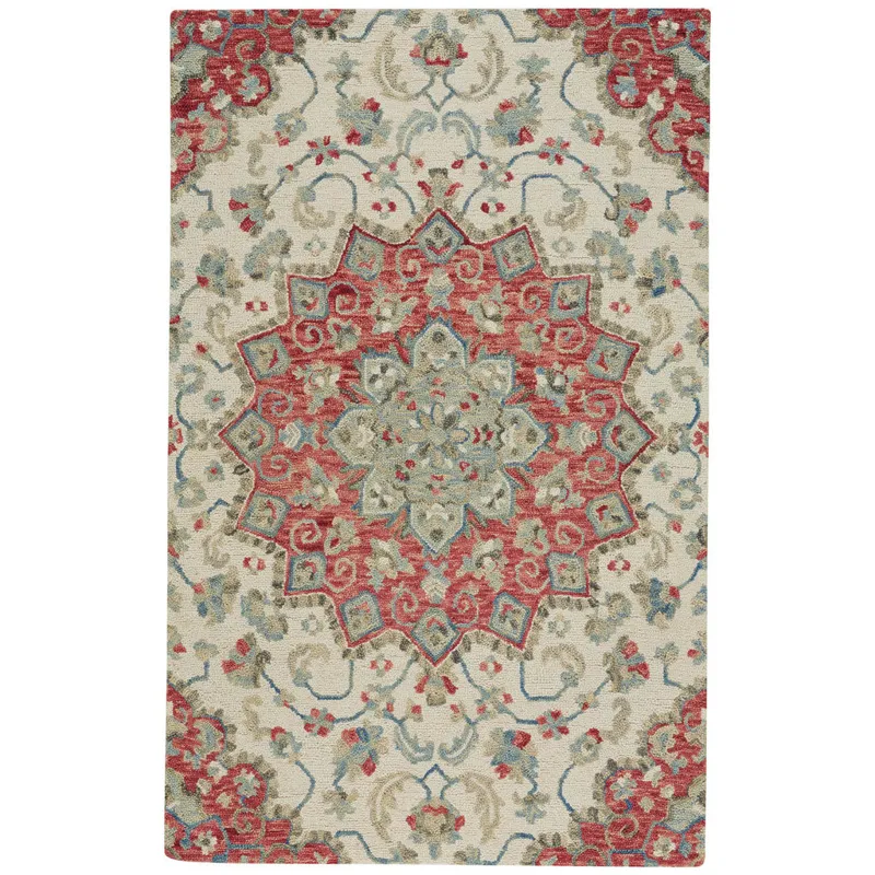 Avanti-Palani Ivory Bloom Rectangle Rug - 7\'9\" x 10\'9\"