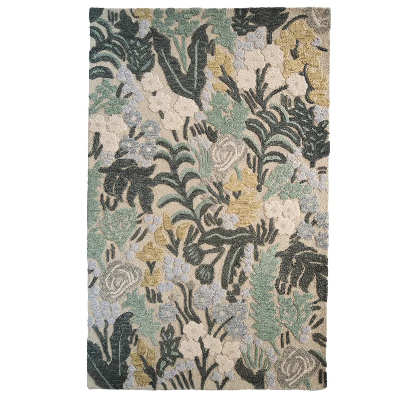 Avanti-Fiori Verde Rectangle Rug - 3\'6\" x 5\'6\"