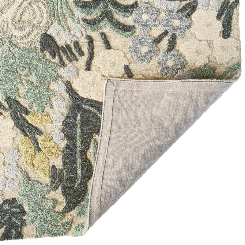 Avanti-Fiori Verde Rectangle Rug - 3\'6\" x 5\'6\"