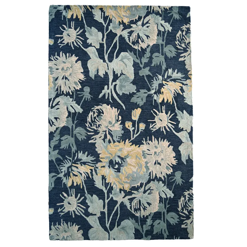 Avanti-Floral Nouveau Blue Multi Rectangle Rug - 7\'9\" x 10\'9\"