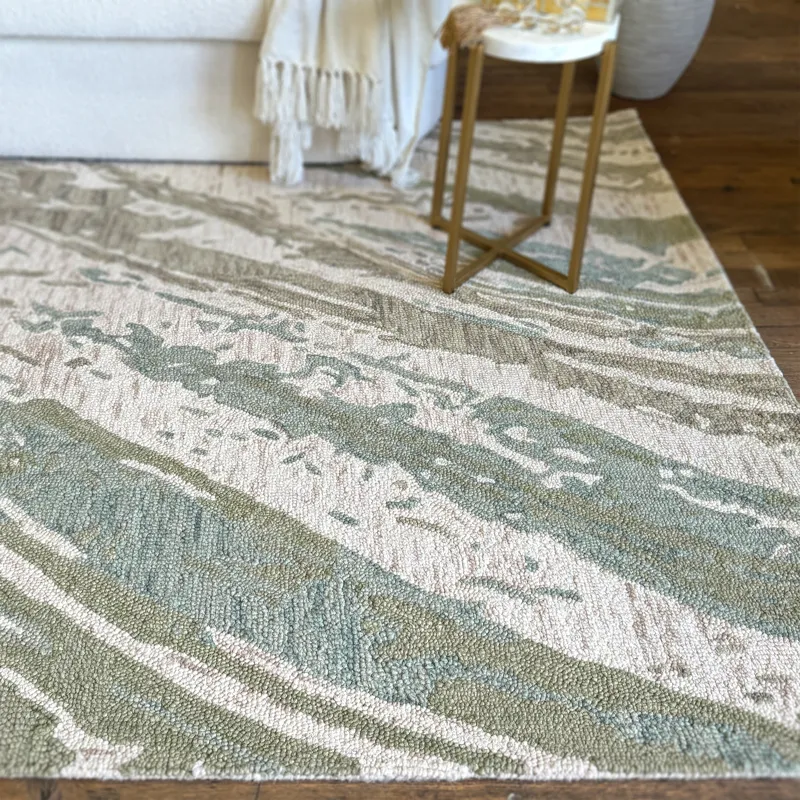 Avanti-Astratto Verde Rectangle Rug - 3\'6\" x 5\'6\"