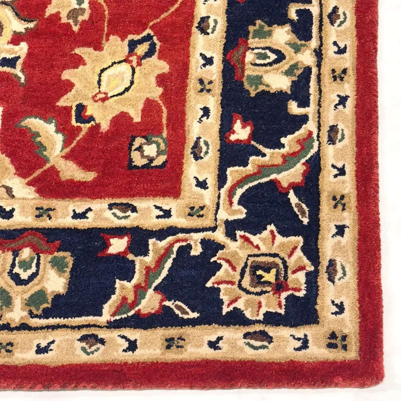 Persia-Keshan Red Navy Rectangle Rug - 2\'6\" x 8\'6\"