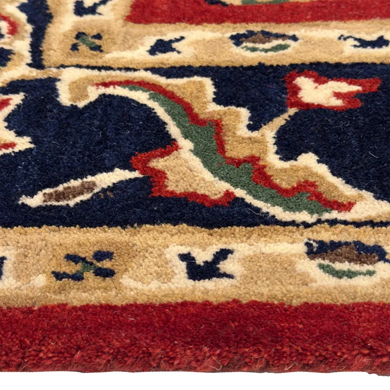 Persia-Keshan Red Navy Rectangle Rug - 2\'6\" x 8\'6\"