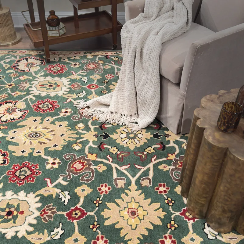 Persia-Mahal Green Rectangle Rug - 2\'6\" x 8\'6\"
