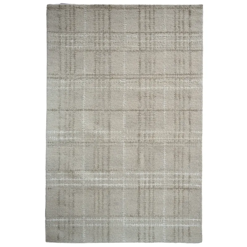 Tartan Neutral Rectangle Rug - 5\' x 8\'