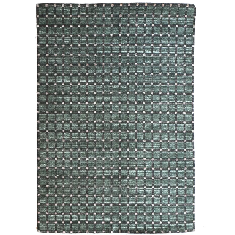 Tattersall Jade Rectangle Rug - 9\' x 12\'