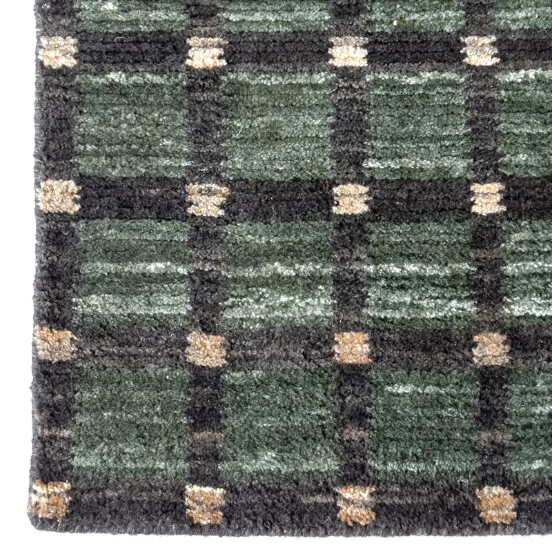 Tattersall Jade Rectangle Rug - 9\' x 12\'