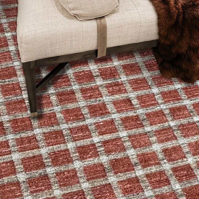Tattersall Brick Rectangle Rug - 7\'6\" x 9\'6\"