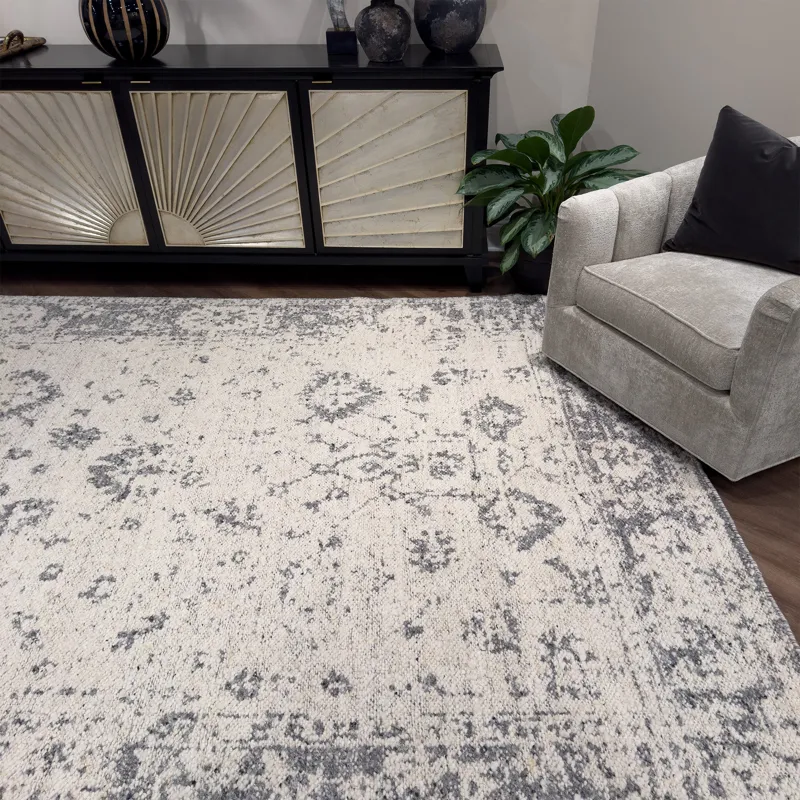 York-Antique Charcoal Rectangle Rug - 9\' x 12\'