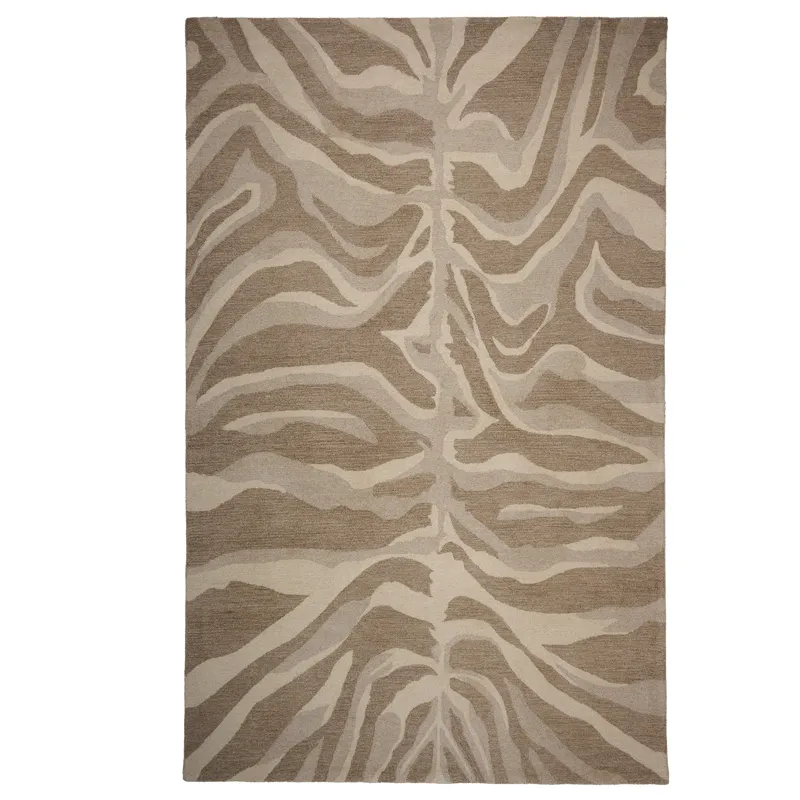 Serengeti-Zebra Ash Rectangle Rug - 2\'6\" x 8\'6\"