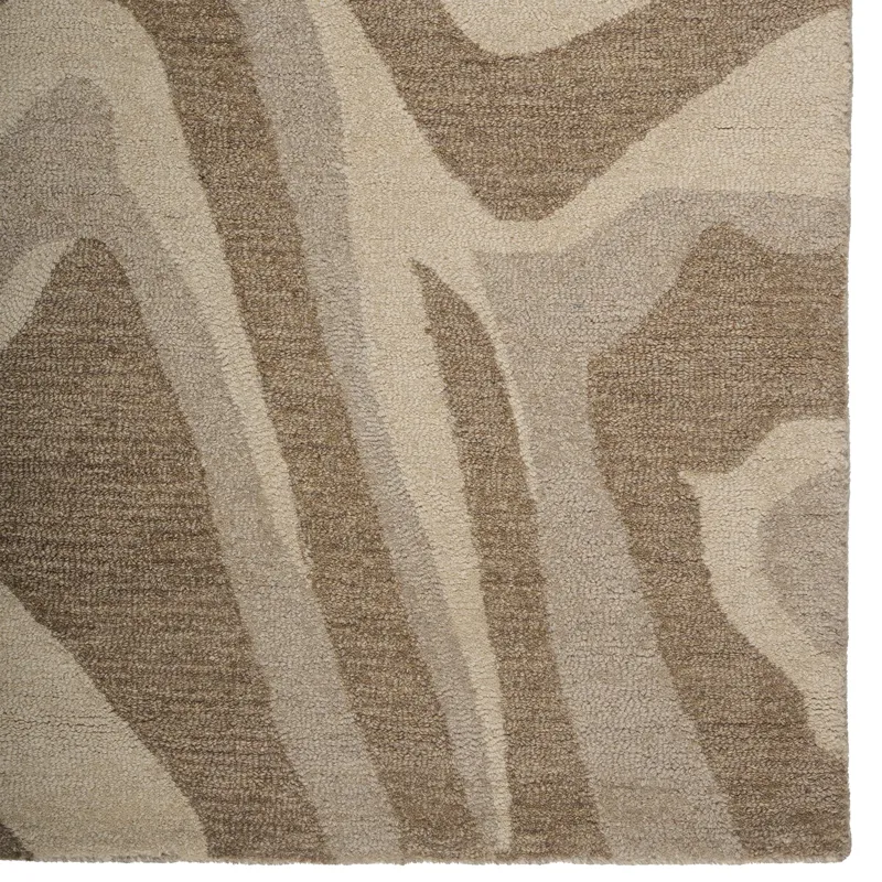 Serengeti-Zebra Ash Rectangle Rug - 2\'6\" x 8\'6\"