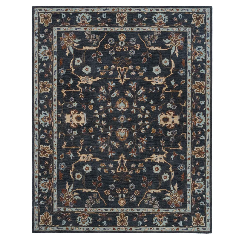 Azari-Isfahan Dark Sapphire Rectangle Rug - 8\' x 10\'