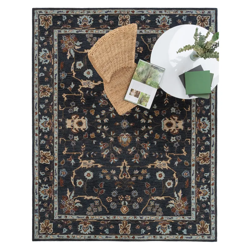 Azari-Isfahan Dark Sapphire Rectangle Rug - 8\' x 10\'