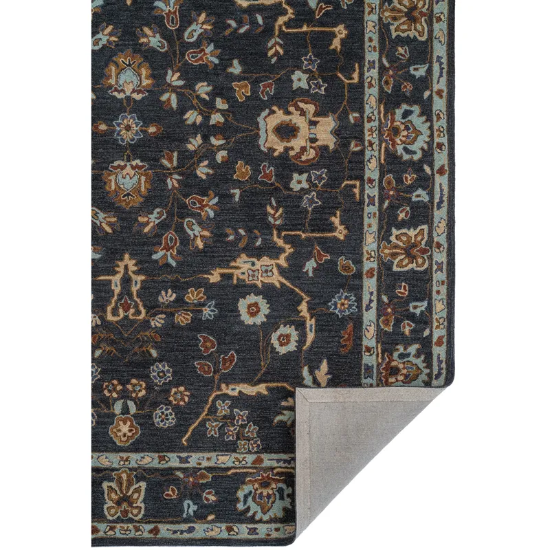 Azari-Isfahan Dark Sapphire Rectangle Rug - 8\' x 10\'