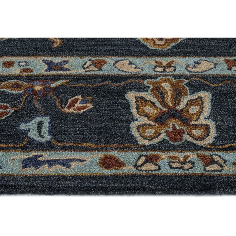 Azari-Isfahan Dark Sapphire Rectangle Rug - 8\' x 10\'