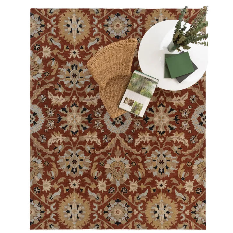 Azari-Keshan Terra Cotta Rectangle Rug - 9\' x 12\'