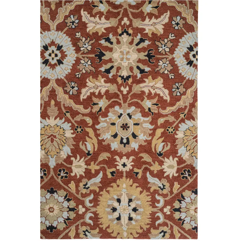 Azari-Keshan Terra Cotta Rectangle Rug - 9\' x 12\'