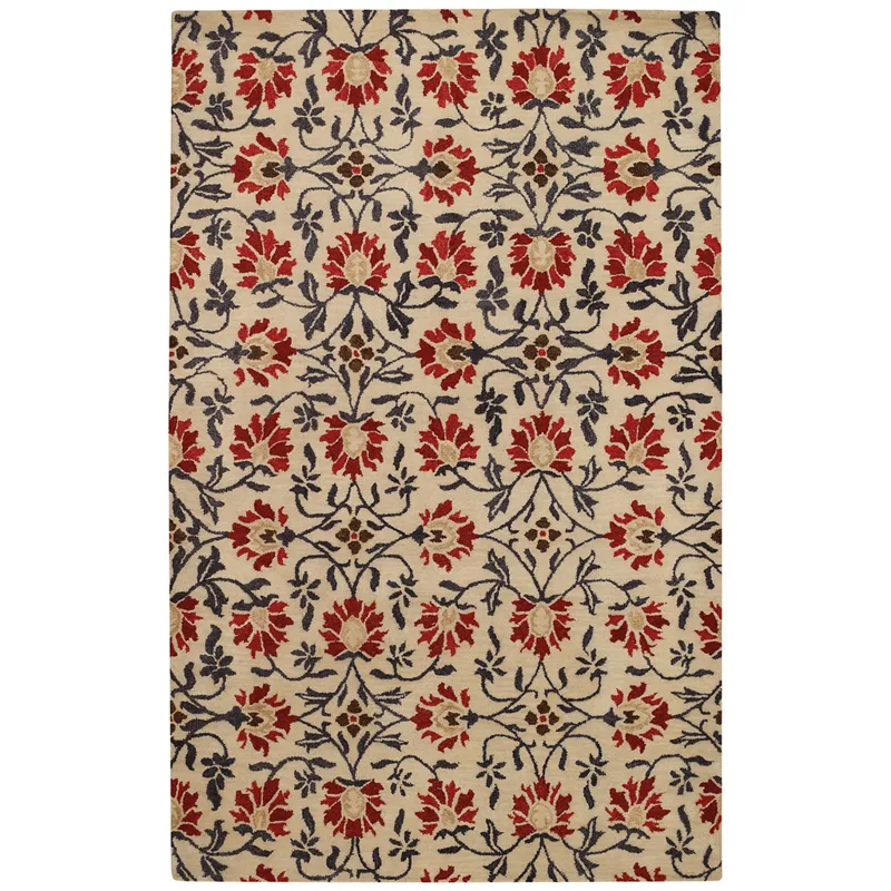 Charming Suzani Red Multi Rectangle Rug - 10\' x 14\'