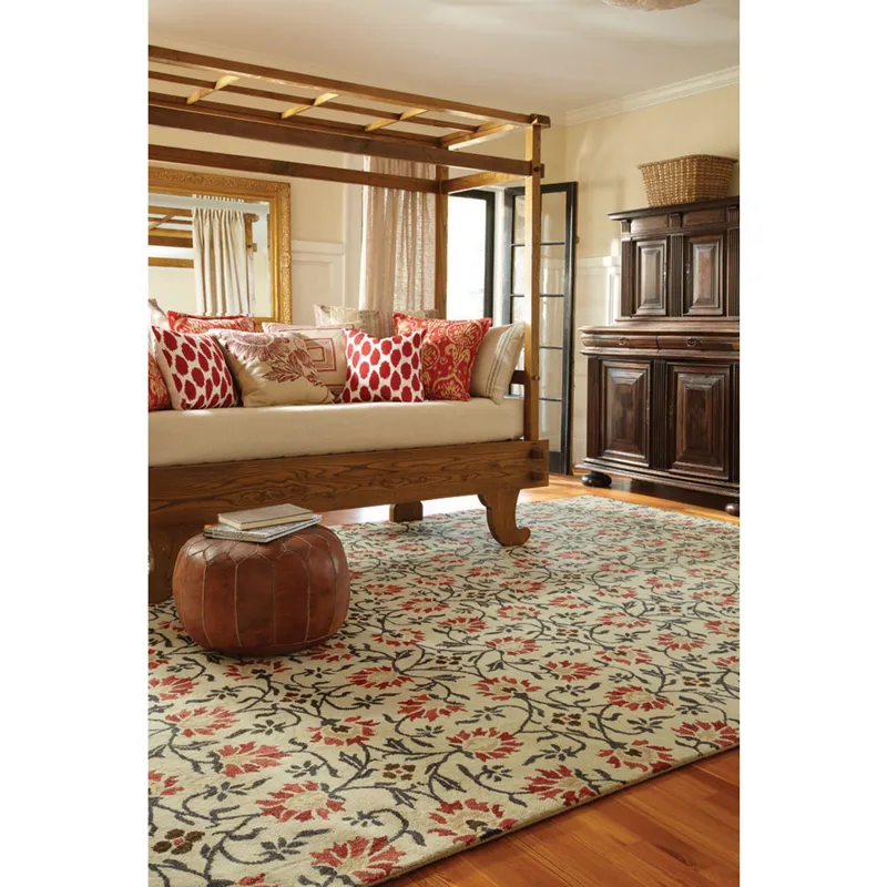 Charming Suzani Red Multi Rectangle Rug - 10\' x 14\'