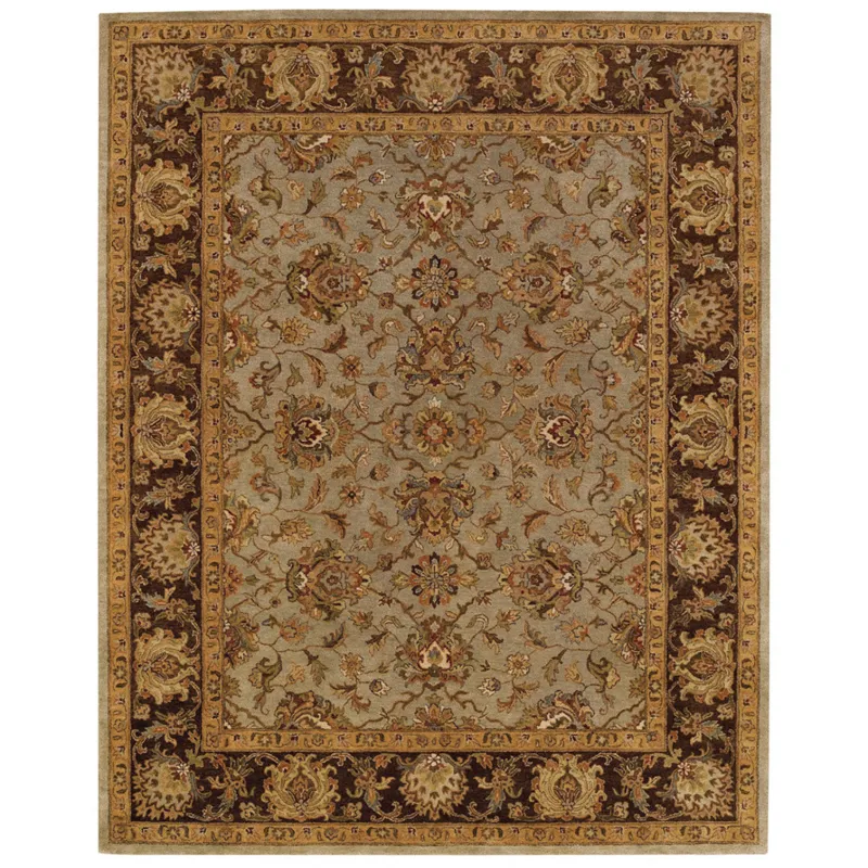 Mumtaz-Meshed Celadon Cocoa Rectangle Rug - 10\' x 14\'