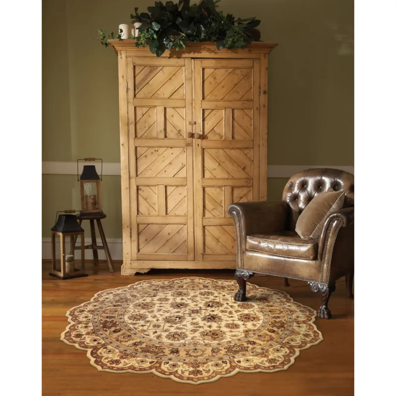Mumtaz-Meshed Ivory Champagne Rectangle Rug - 10\' x 14\'