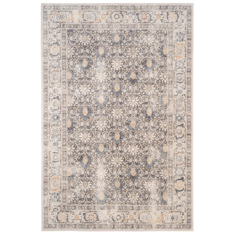 Avery-Keshan Slate Linen Rectangle Rug - 5\'3\" x 7\'6\"