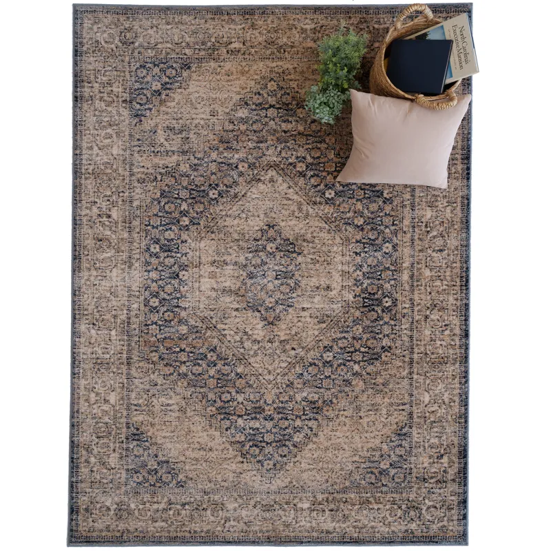 Avery-Tabriz Indigo Sand Rectangle Rug - 6\'7\" x 9\'10\"
