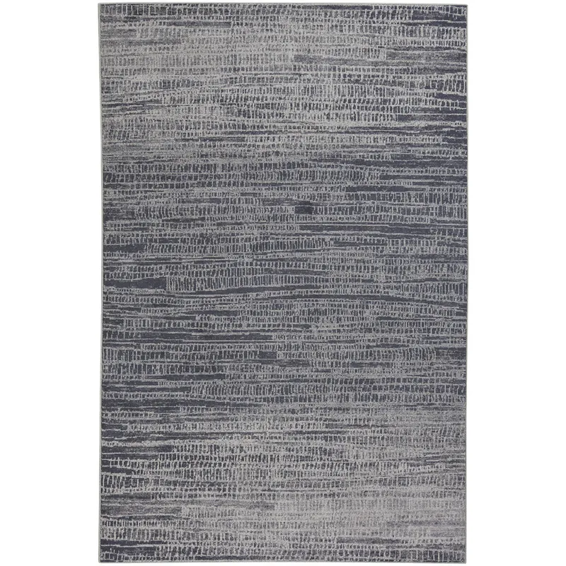 Metropolis-Skyline Slate Rectangle Rug - 3\'11\" x 5\'6\"