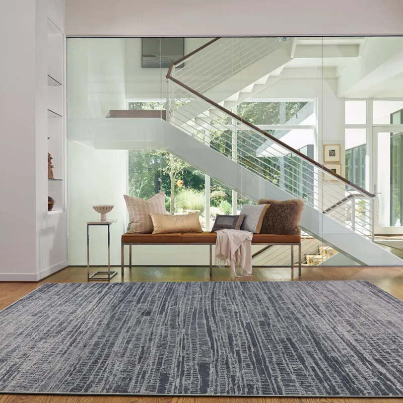 Metropolis-Skyline Slate Rectangle Rug - 3\'11\" x 5\'6\"