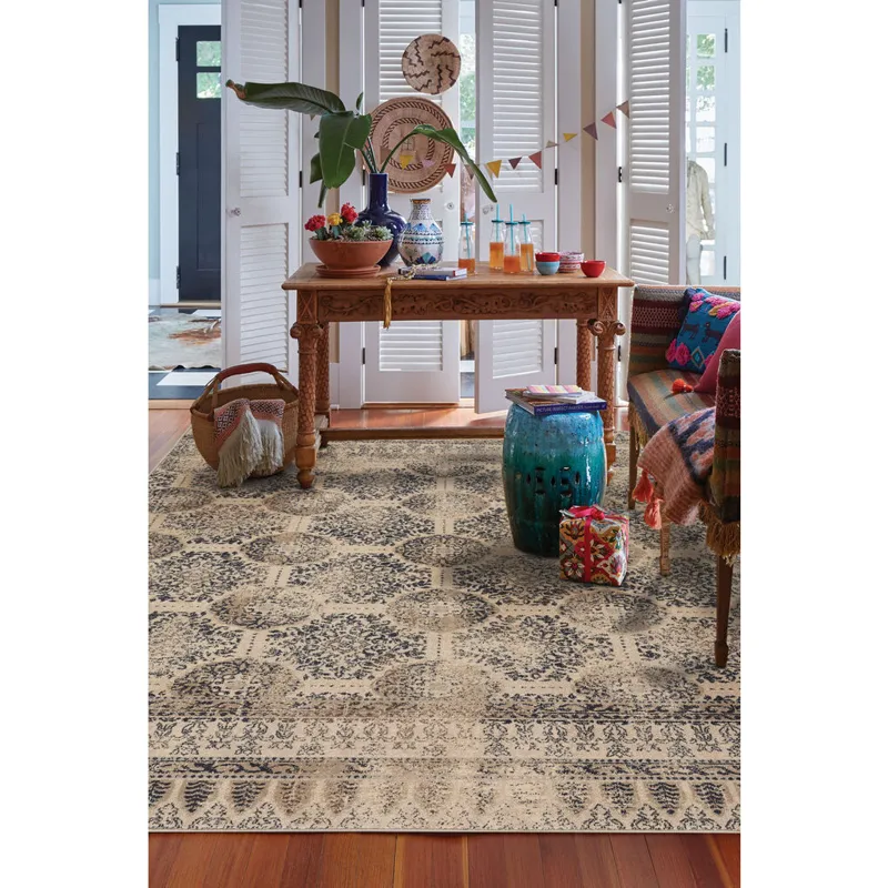 Metropolis-Carthage Smoky Blue Rectangle Rug - 5\'3\" x 7\'6\"