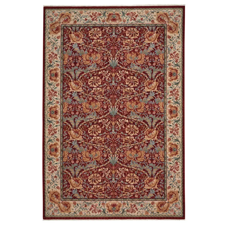 Lineage-Nouveau Red Ivory Rectangle Rug - 9\'10\" x 13\'10\"