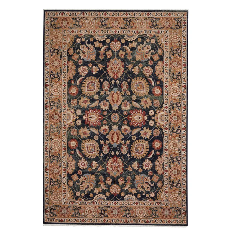 Lineage-Peshawar Deep Indigo Rectangle Rug - 6\'7\" x 9\'10\"