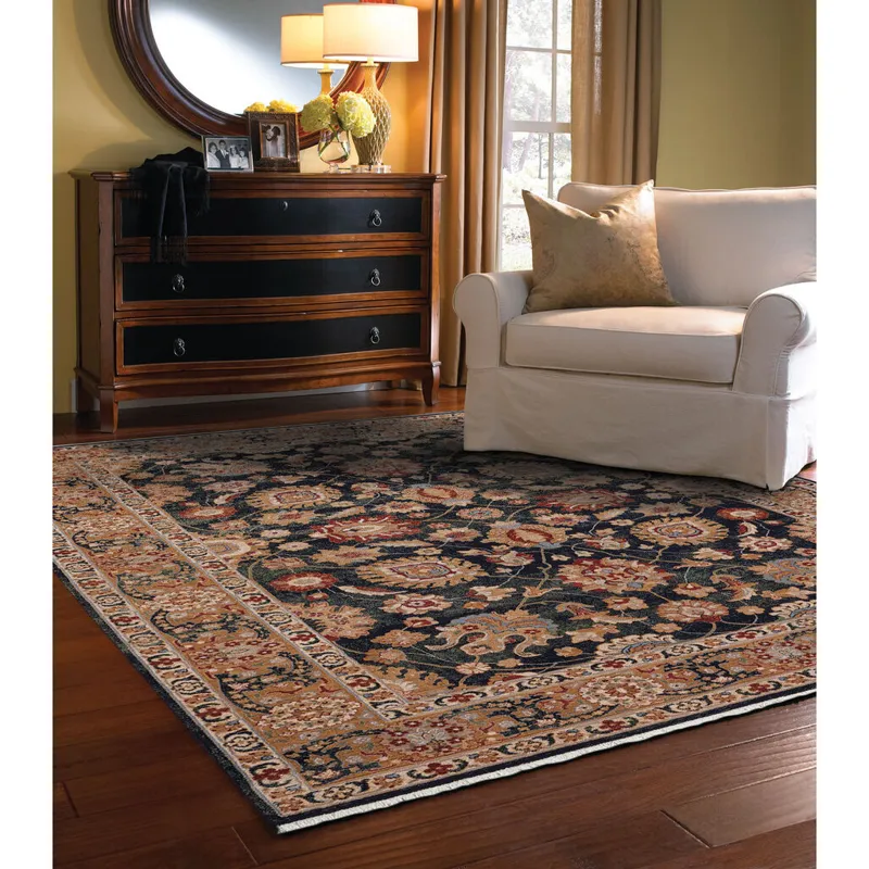 Lineage-Peshawar Deep Indigo Rectangle Rug - 6\'7\" x 9\'10\"