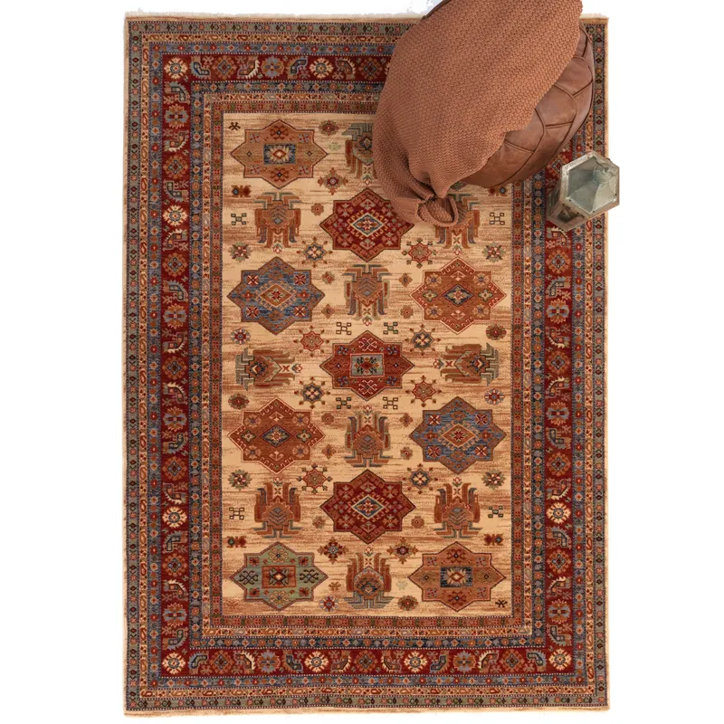 Lineage-Medallion Sand Rectangle Rug - 3\'11\" x 4\'11\"