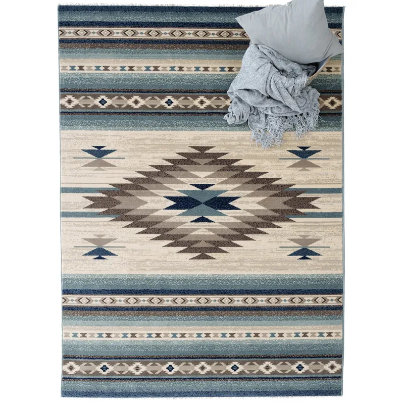 Jules-Navajo Silver Rectangle Rug - 6\'7\" x 9\'8\"