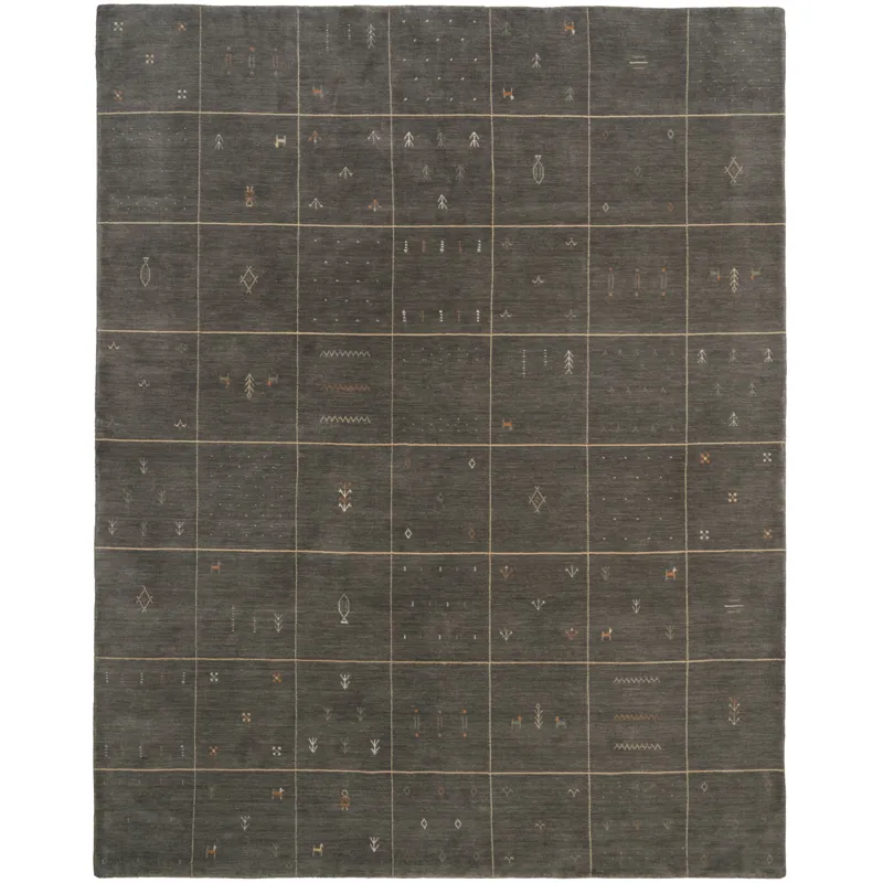 Zagros Steel Gray Rectangle Rug - 3\' x 5\'