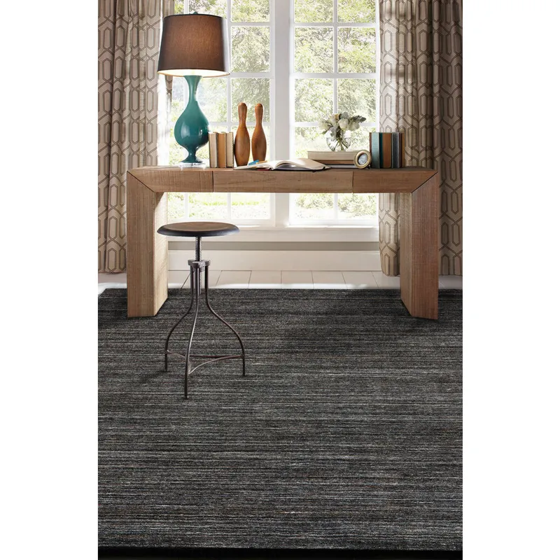Burke Charcoal Rectangle Rug - 9\' x 13\'