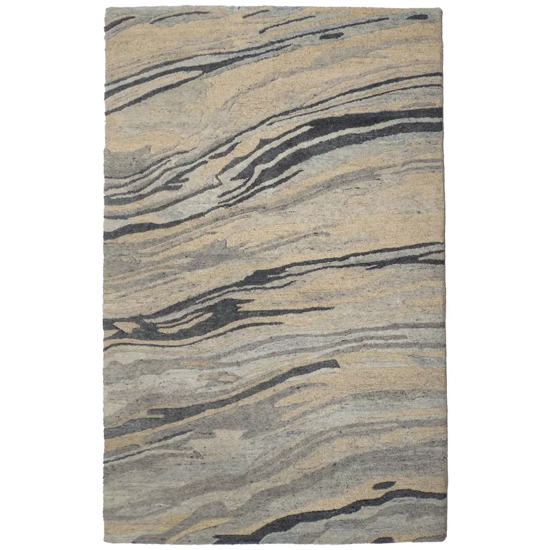 Waves Blue Current Rectangle Rug - 7\'9\" x 9\'9\"